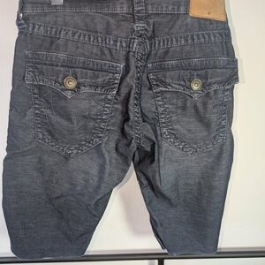 True Religion Men's Washed Charcoal Slim Straight Jeans